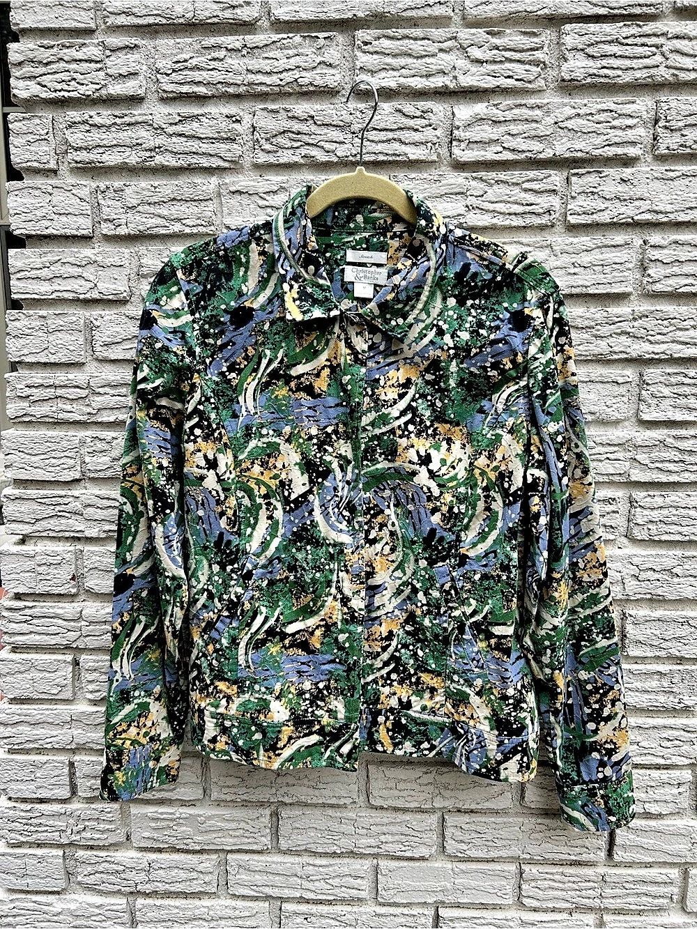 Vintage Christopher Banks Abstract Paint Print Jacket Size M